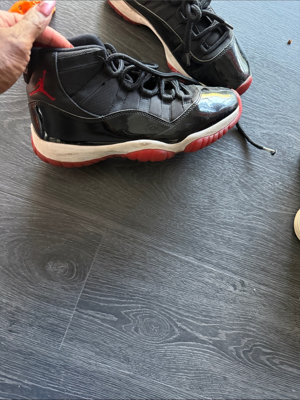 Jordan Kids Black and Red High-Top Sneakers